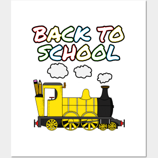 Back To School Steam Train (Yellow) Posters and Art